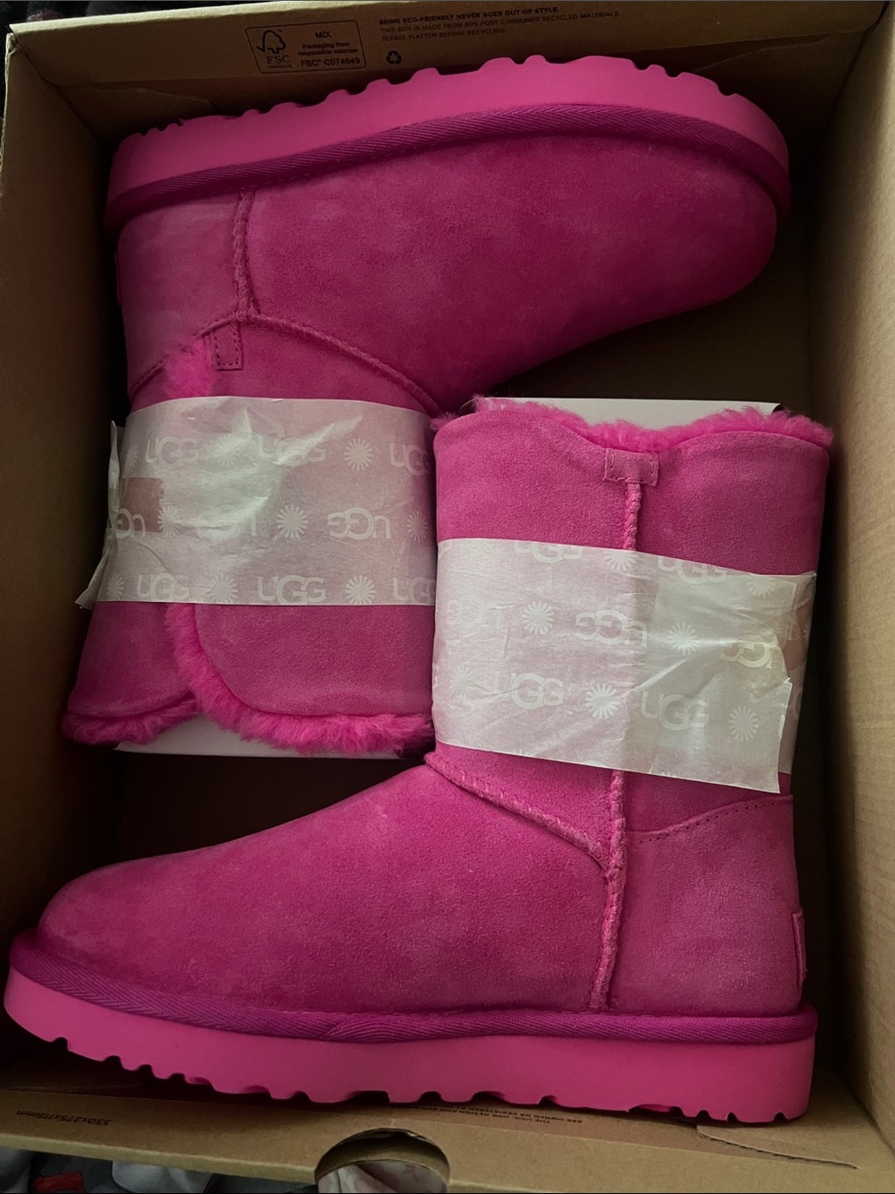 UGG Classic Short Bailey Button Boots in Bright Pink